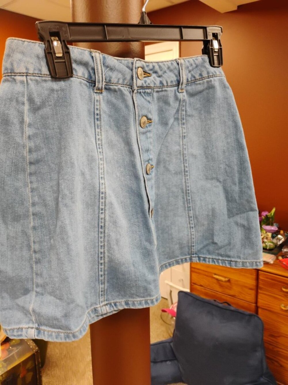 Celebrity Pink Size 5 Denim Mini Skirt Light Wash Button Fly